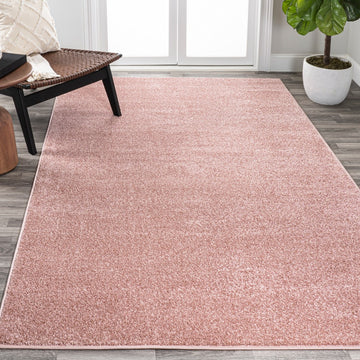 Haze Solid Low-pile Area Rug Pink